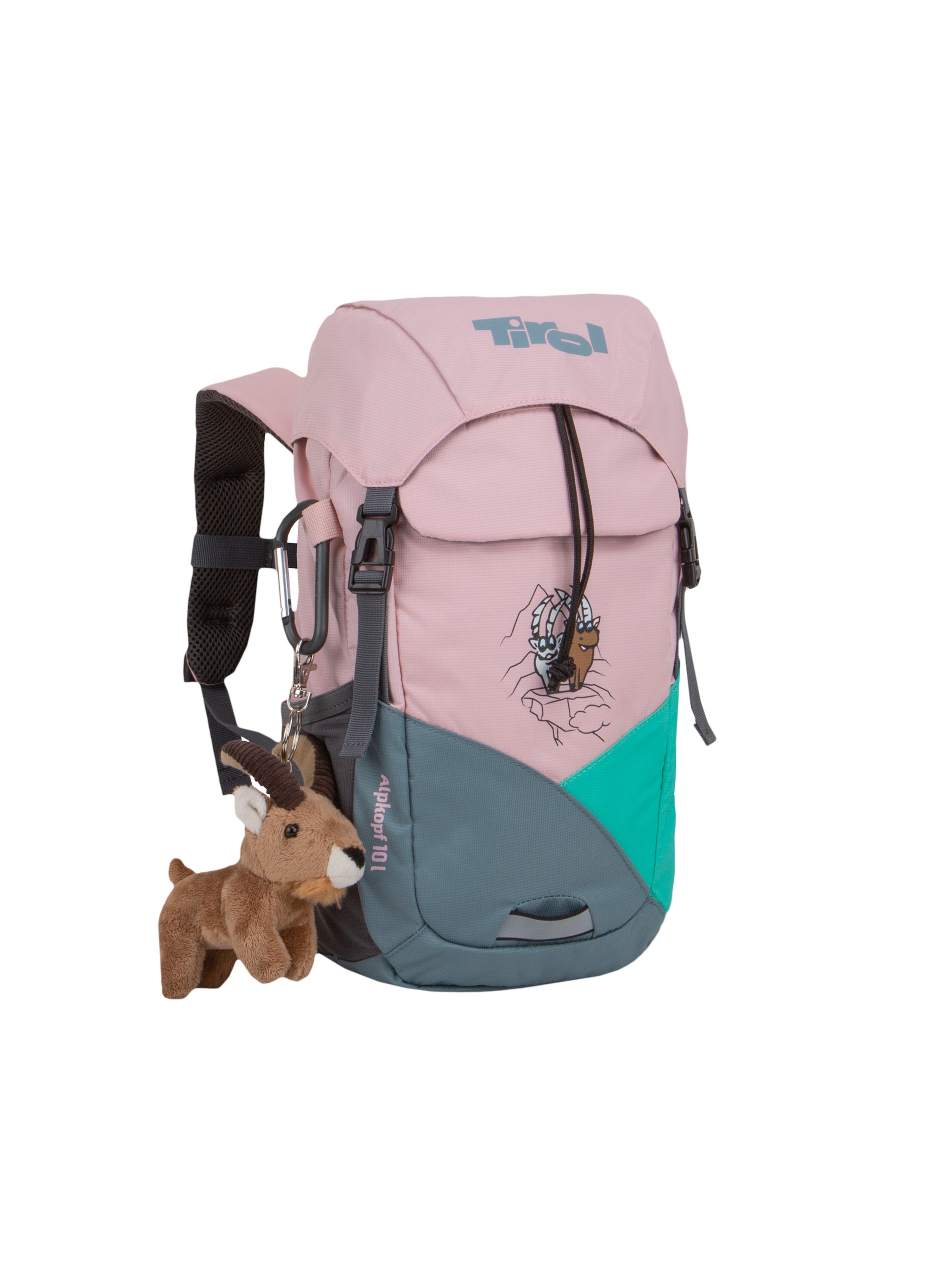 Rucksack "Alpkopf 10l" für Kinder in Rosa mit Steinbock Motiv