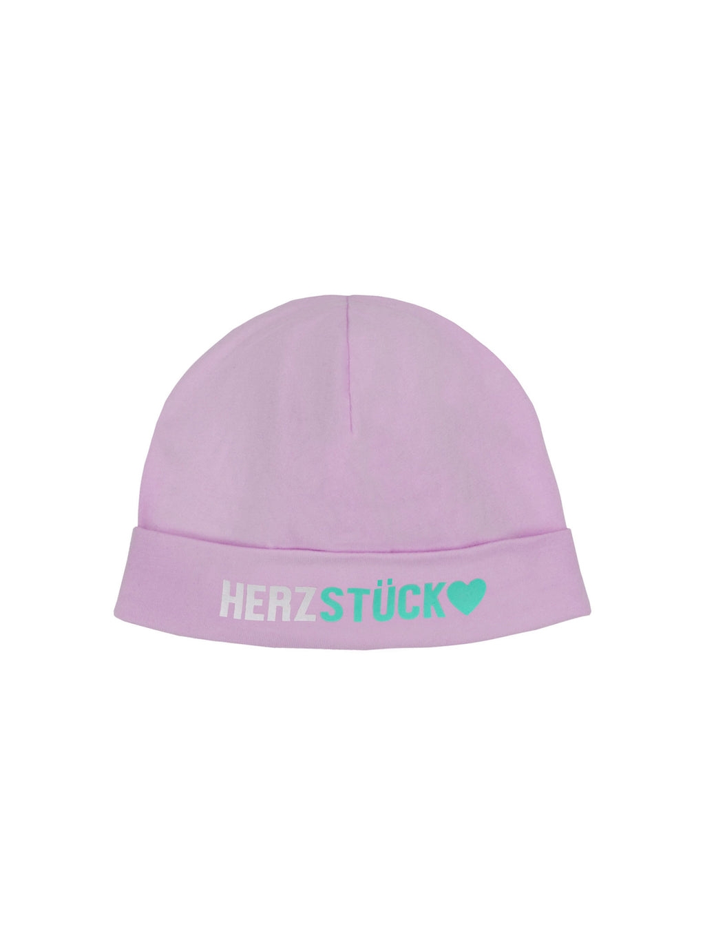 Baby Beanie Herzstück in der Farbe Flieder