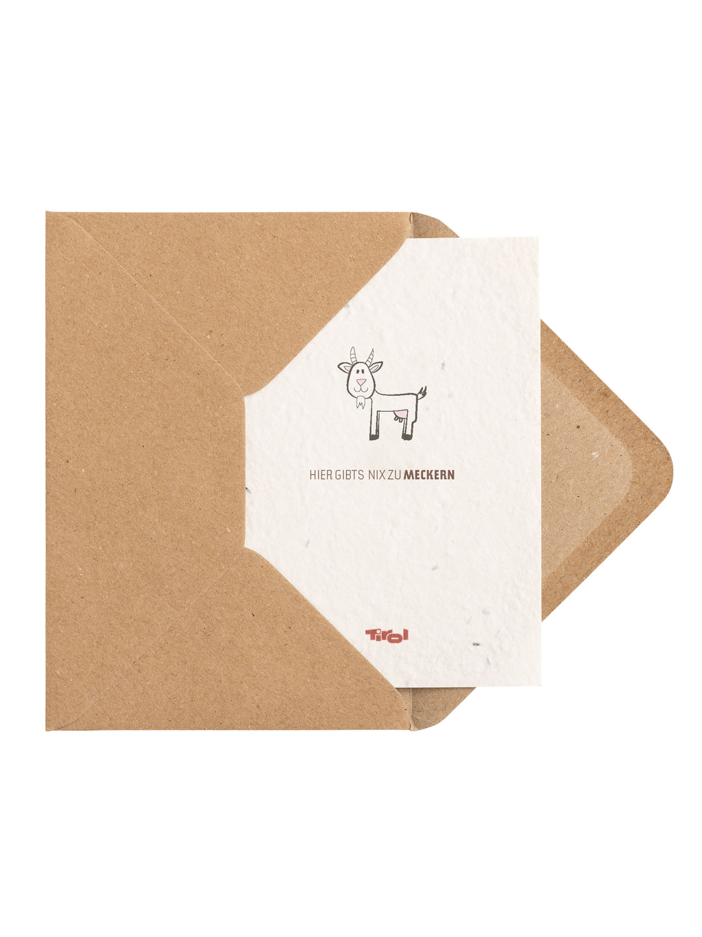 Blumenkarte "Hier gibts nix zu meckern" mit Kuvert