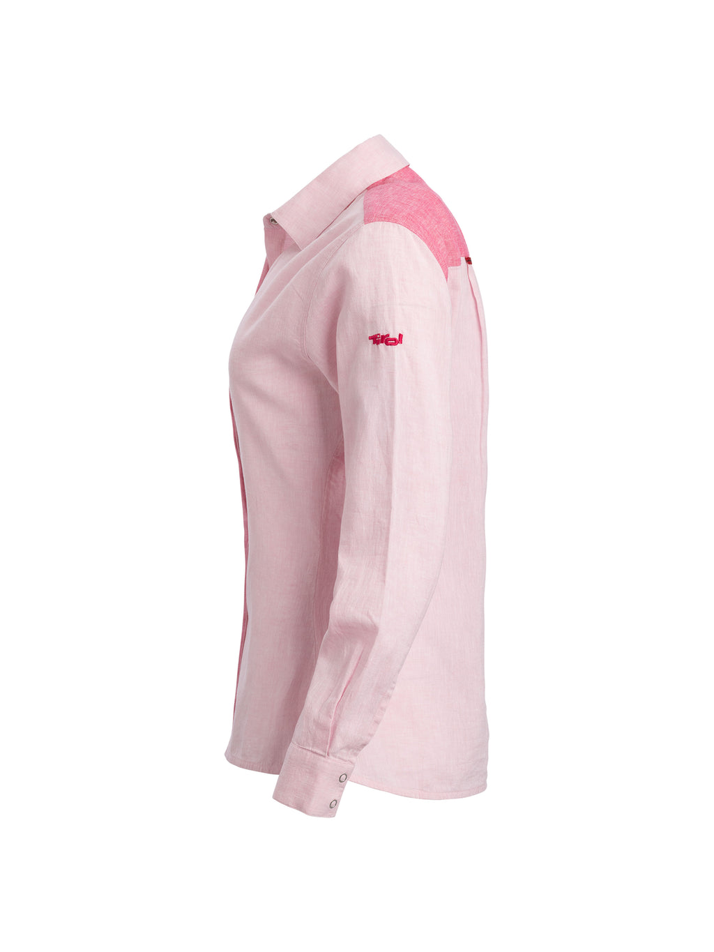 Bluse "Minou" in Rosa mit gesticktem Tirol Logo