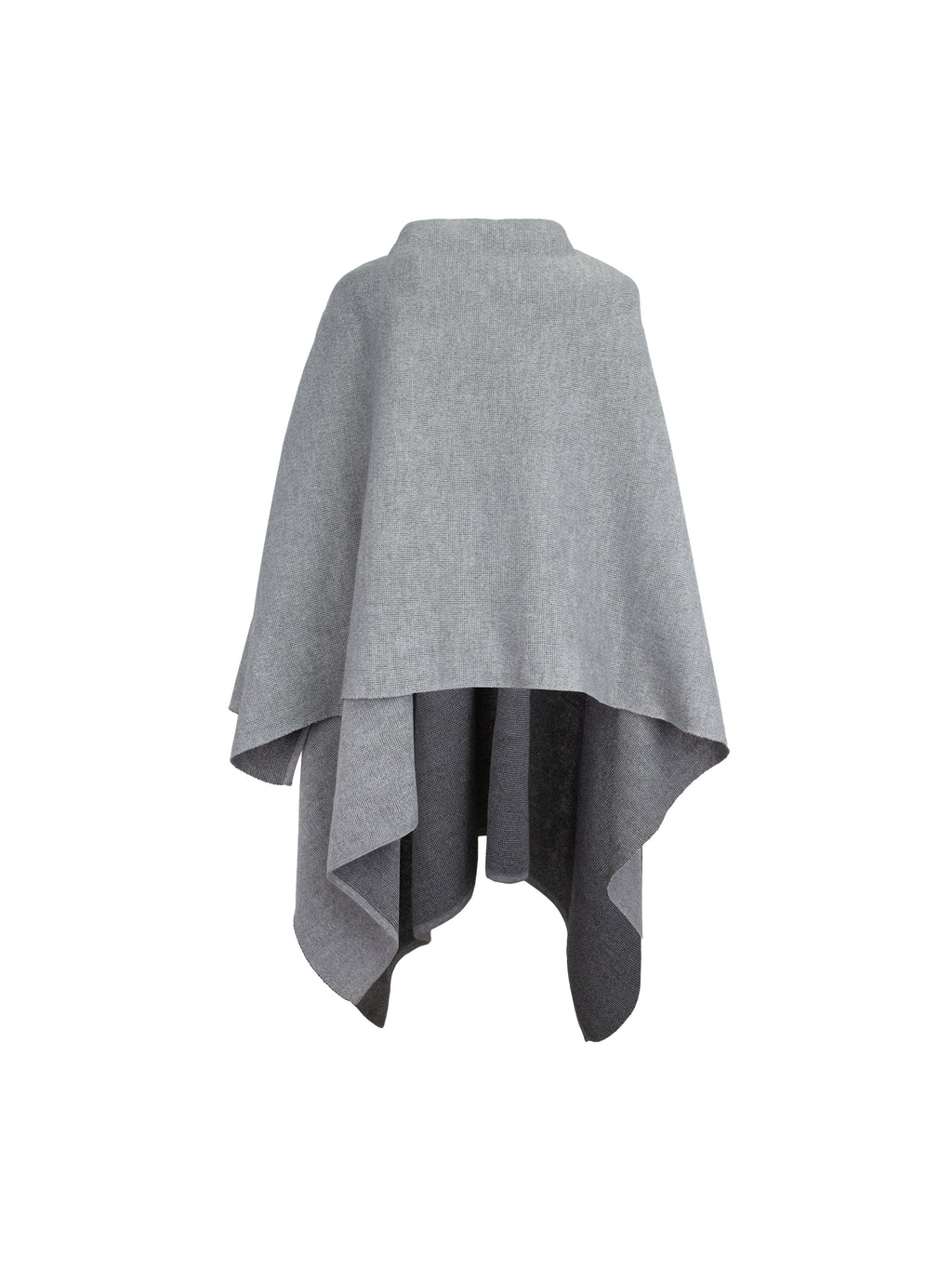 Damen Strick Poncho in Hellgrau 
