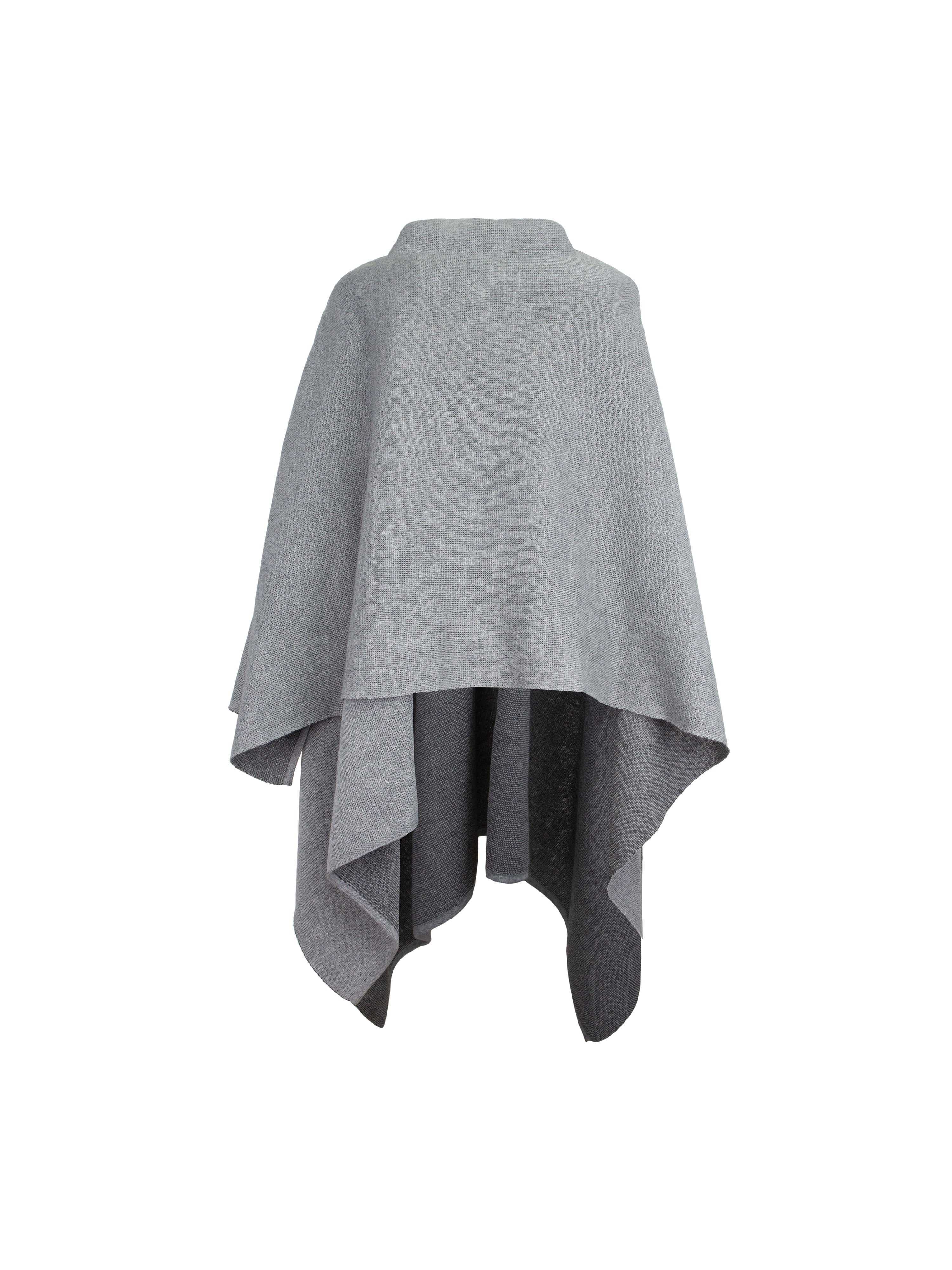Damen Strick Poncho in Hellgrau 
