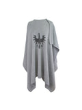Damen Poncho mit Adler Strick in der Farbe Hellgrau