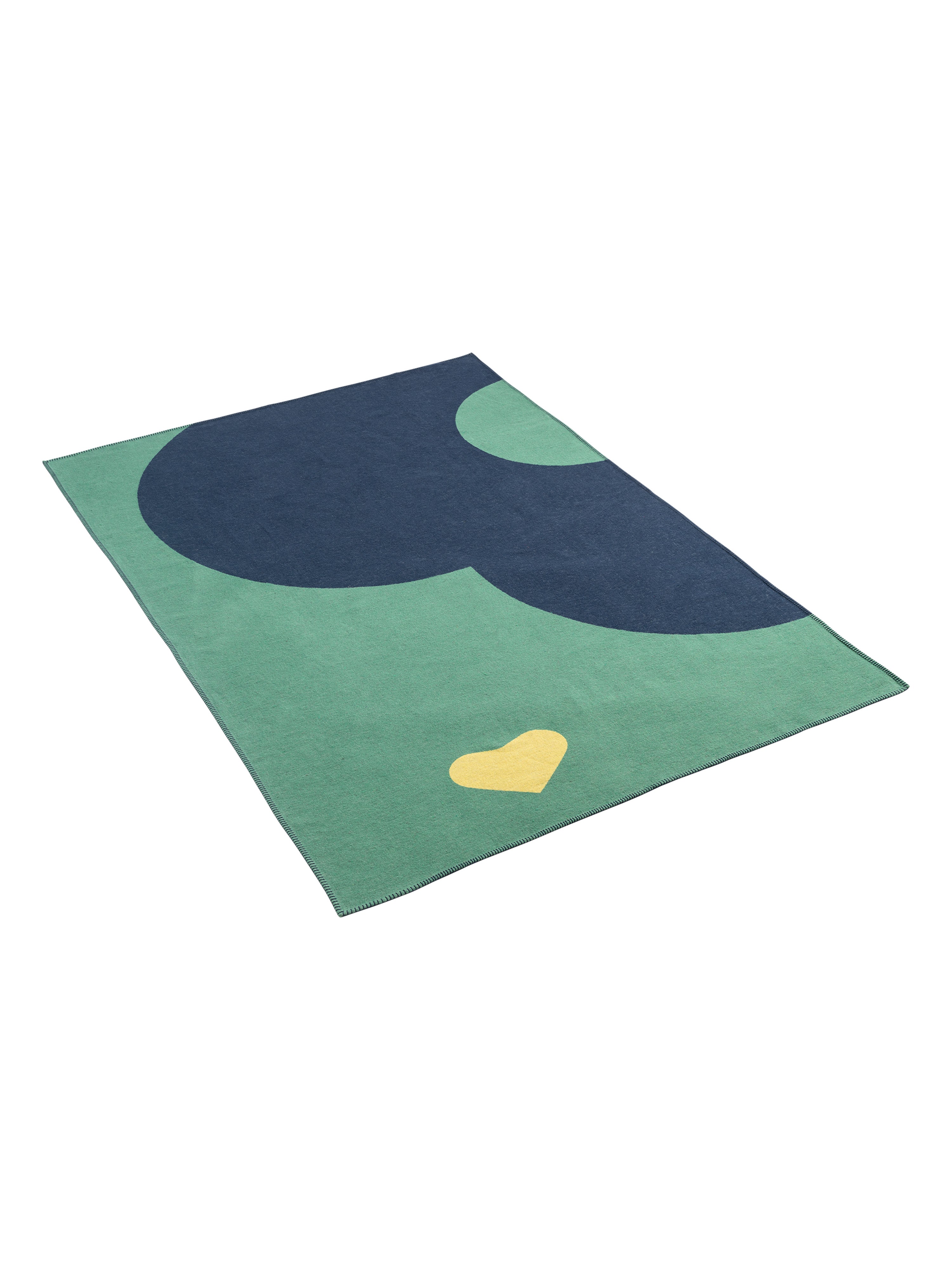 Decke "Clemens" Vorderseite mit Blau, Grünen und Gelben Motiv