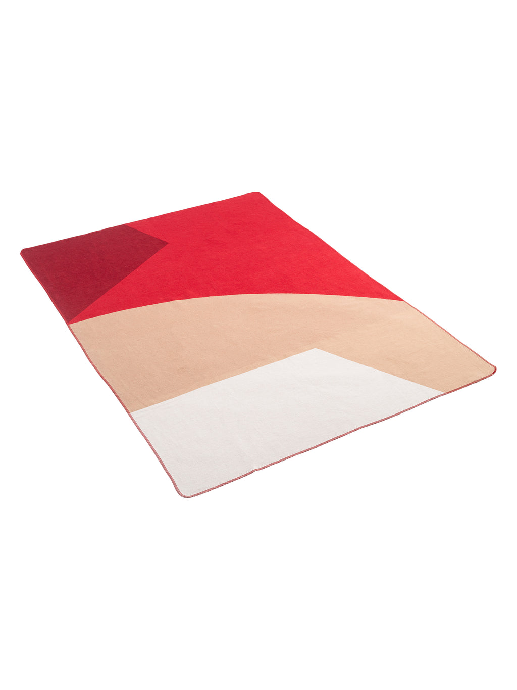 Decke "Georg" in Rot, Weiß und Beige von David Fussenegger