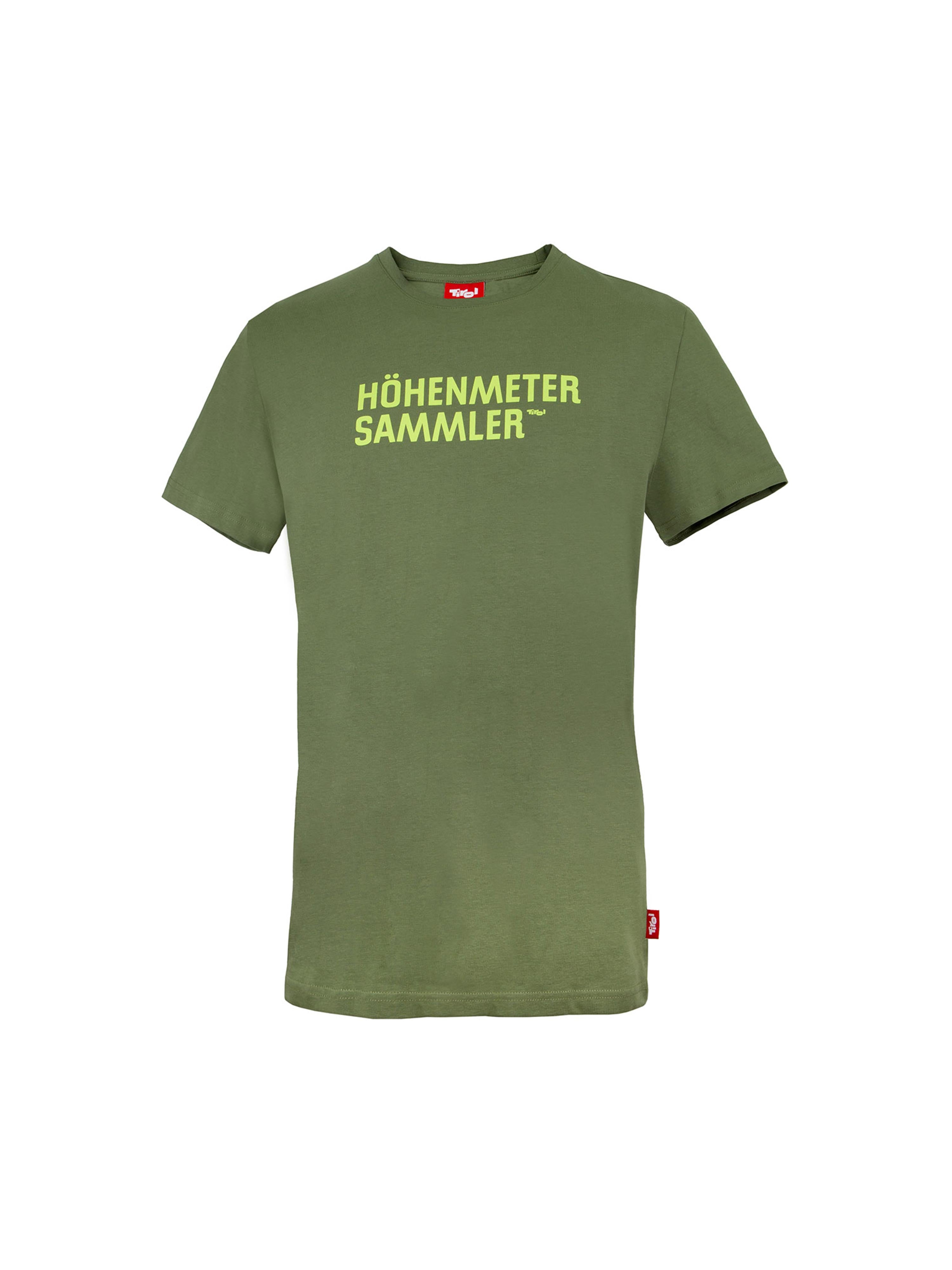Herren T Shirt Höhenmetersammler in der Farbe olivgrün aus Bio Baumwolle