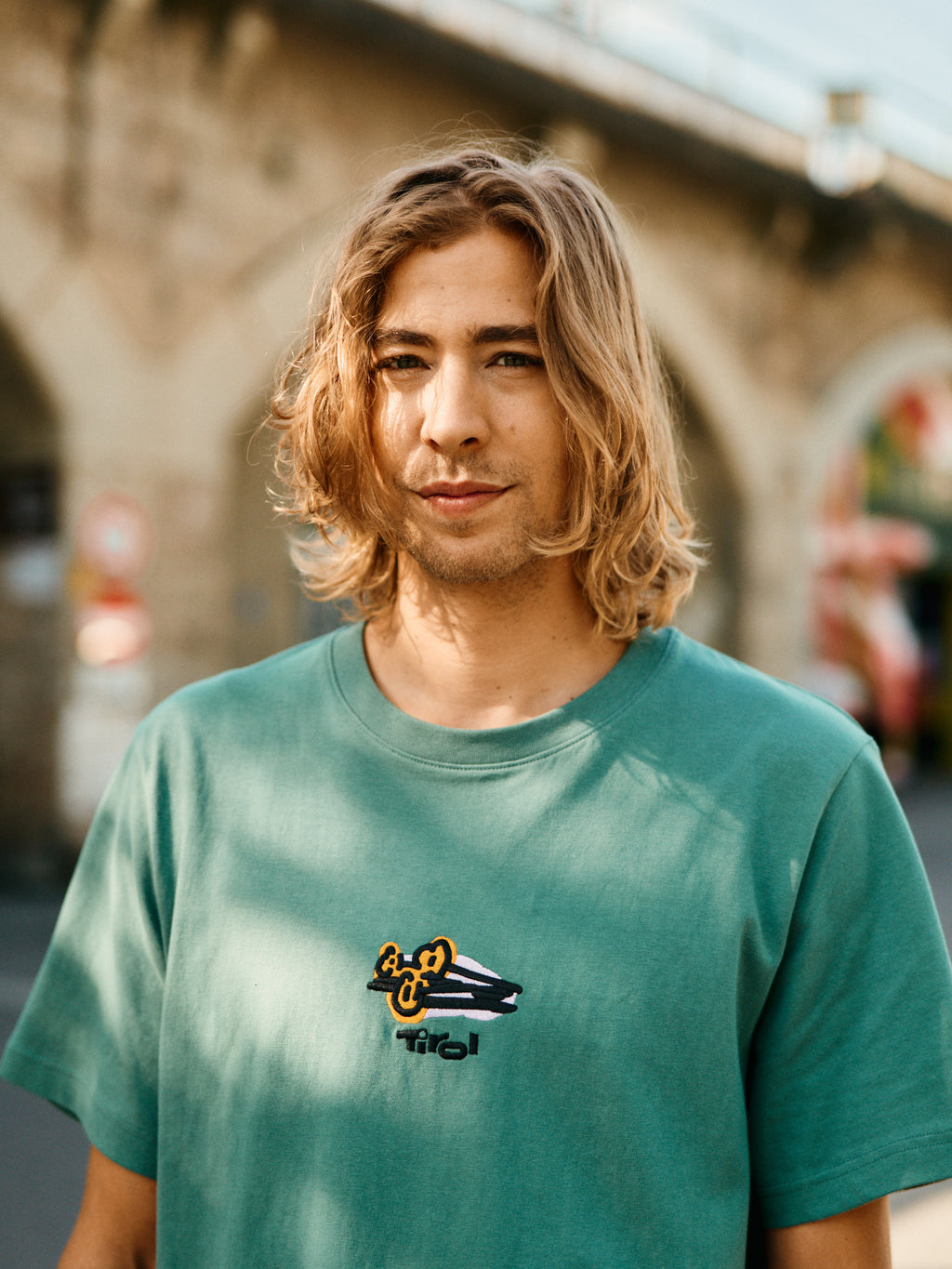 T-Shirt aus Baumwolle in Petrol aus der Kollektion von HNRX