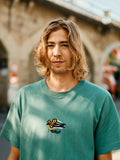 T-Shirt aus Baumwolle in Petrol aus der Kollektion von HNRX