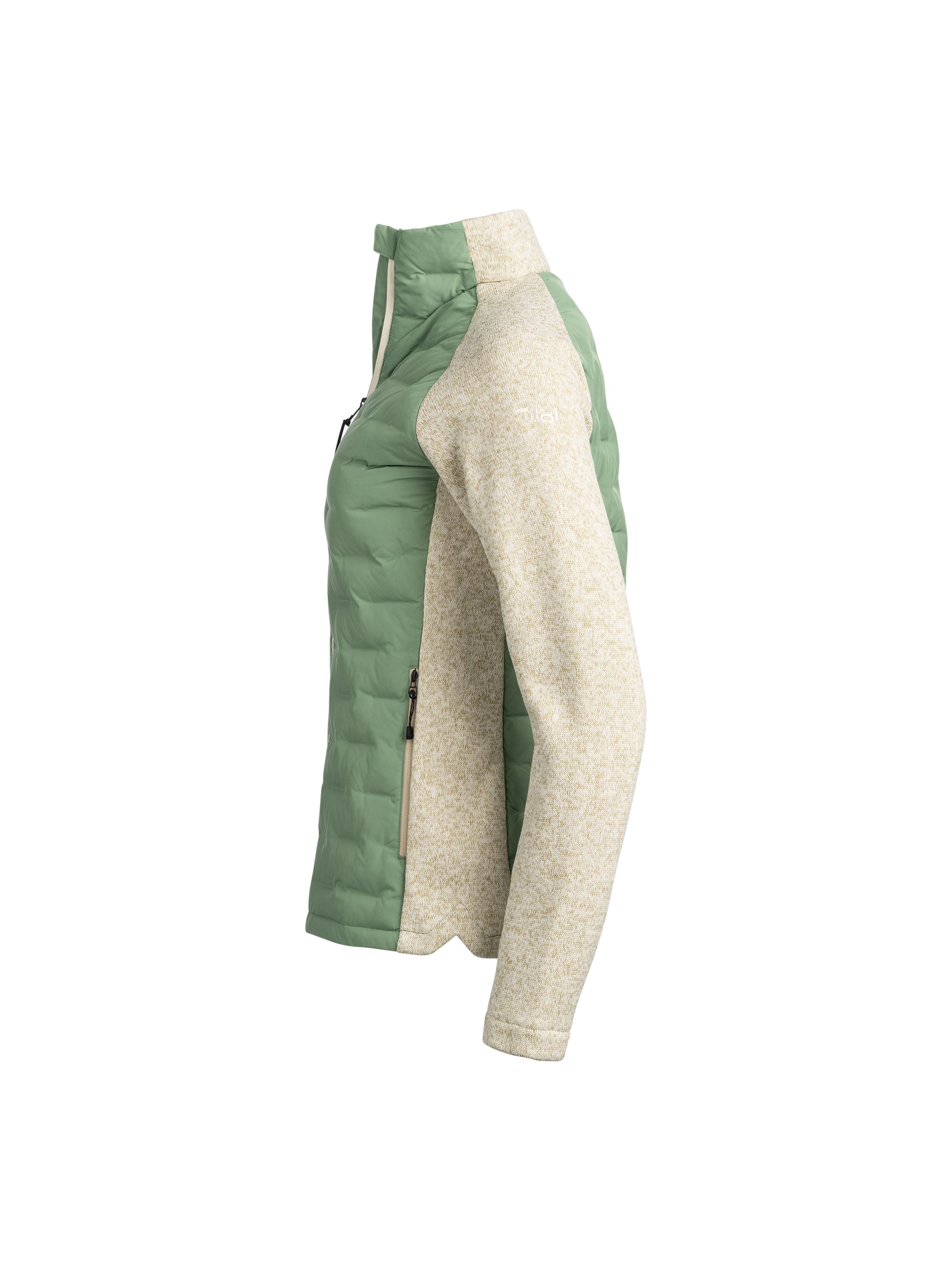 Jacke "Tini" in Hellgrün mit Ärmeln aus Strickfleece