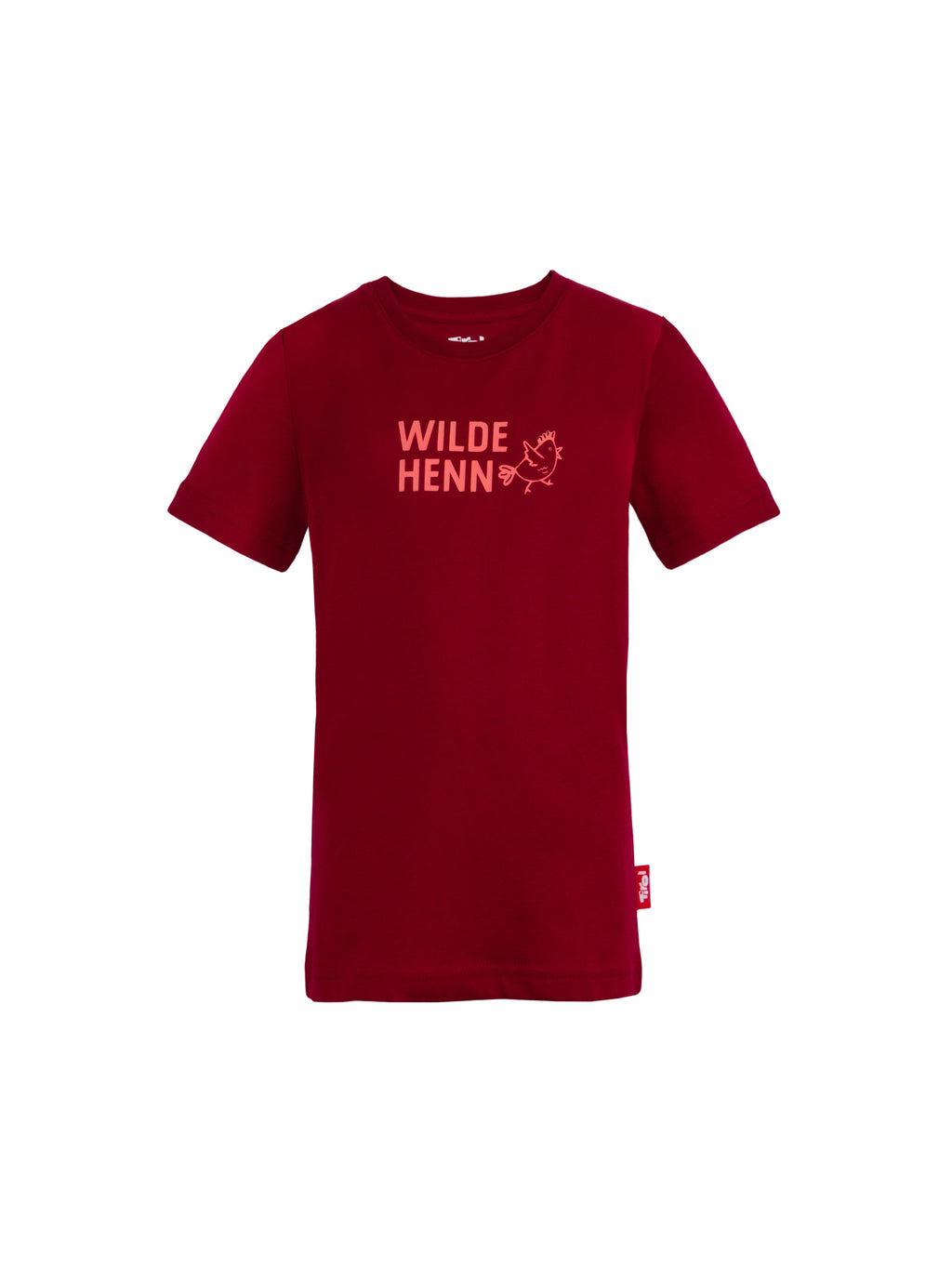 Kinder T Shirt Wilde Henn in ziegelrot aus Bio Baumwolle