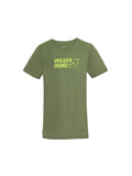 Kinder T Shirt wilder Hund in Oliv aus Bio Baumwolle