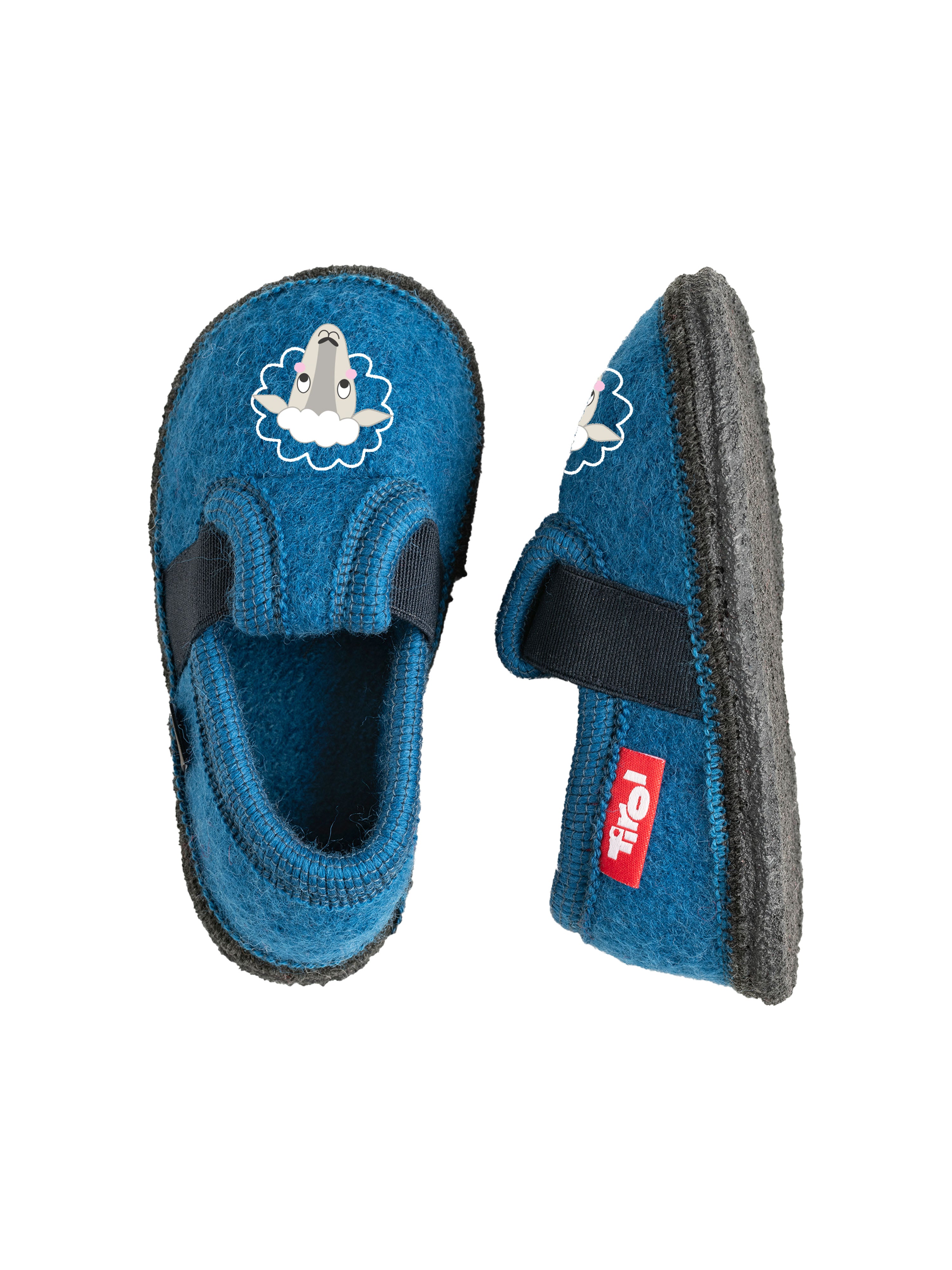 Kinderpatschen "Schaf" in Blau mit rutschfester Sohle