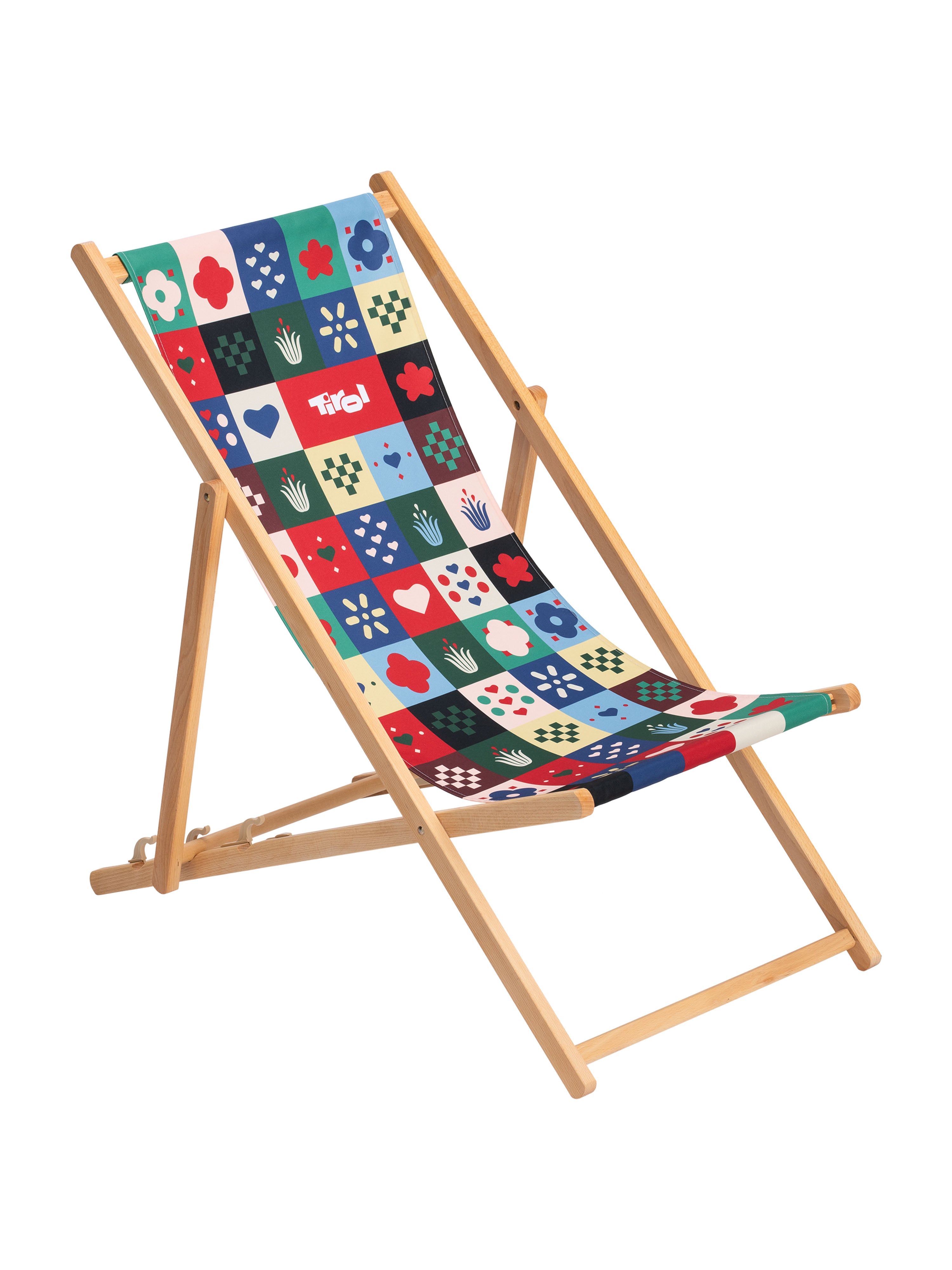 Vorderseite vom Liegestuhl mit "Mosaic" Motiv 