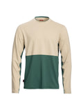 Longsleeve "Isidor" in modernem Color -Blocking in der Farbe Beige und Grün