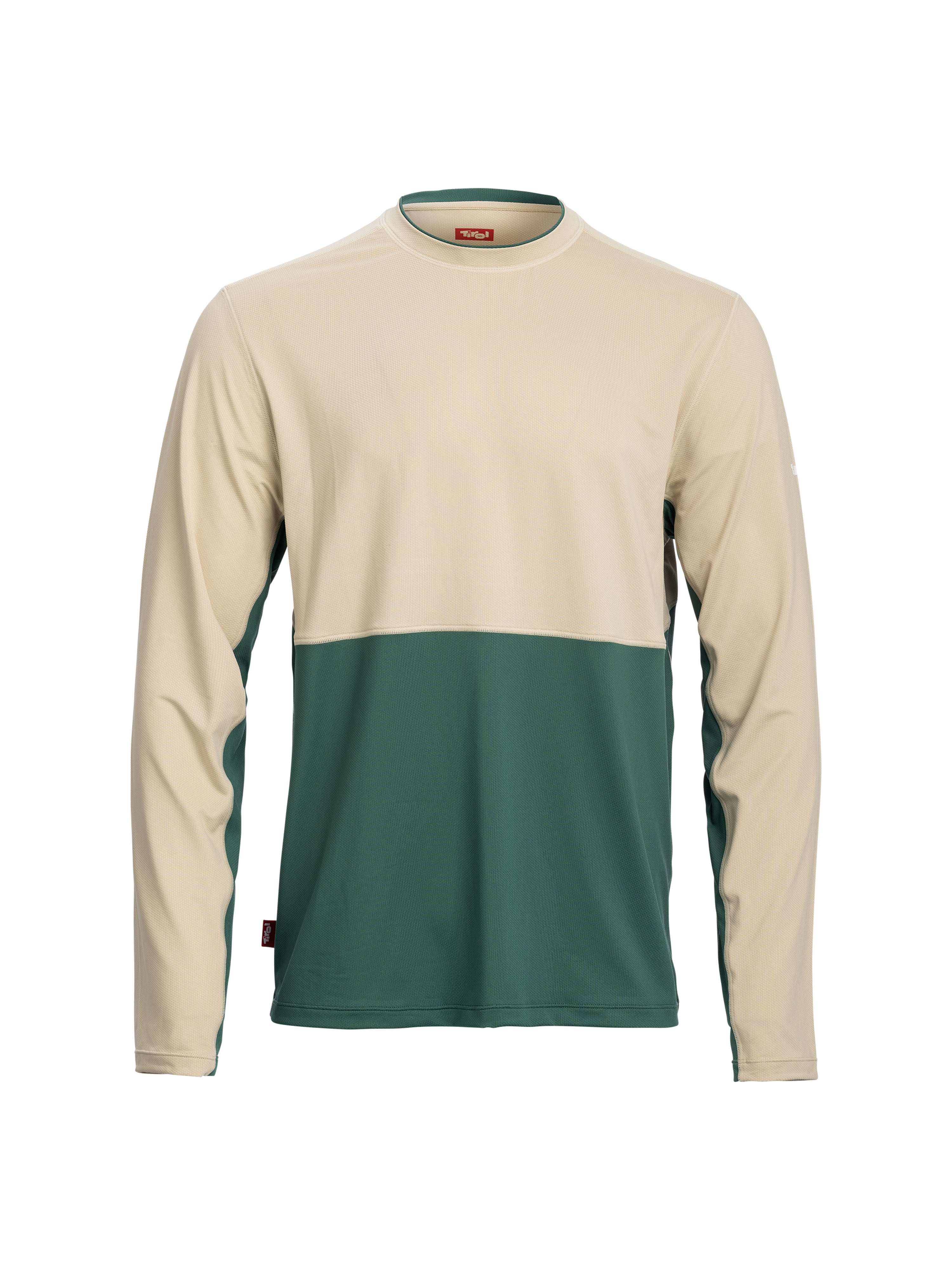 Longsleeve "Isidor" in modernem Color -Blocking in der Farbe Beige und Grün