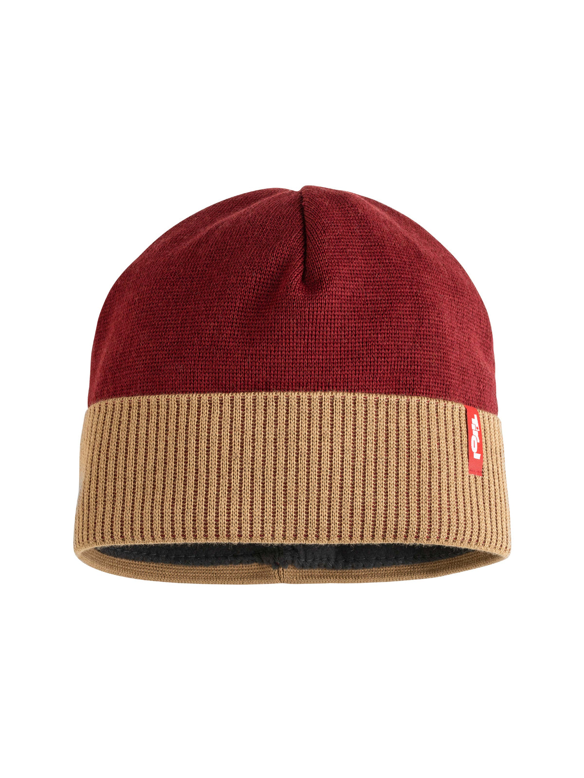 Tirol Strickmütze "Lenni" in Burgund-Beige im Moments Tirol Shop