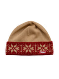 Mütze "Lenni Star" in Beige-Burgund