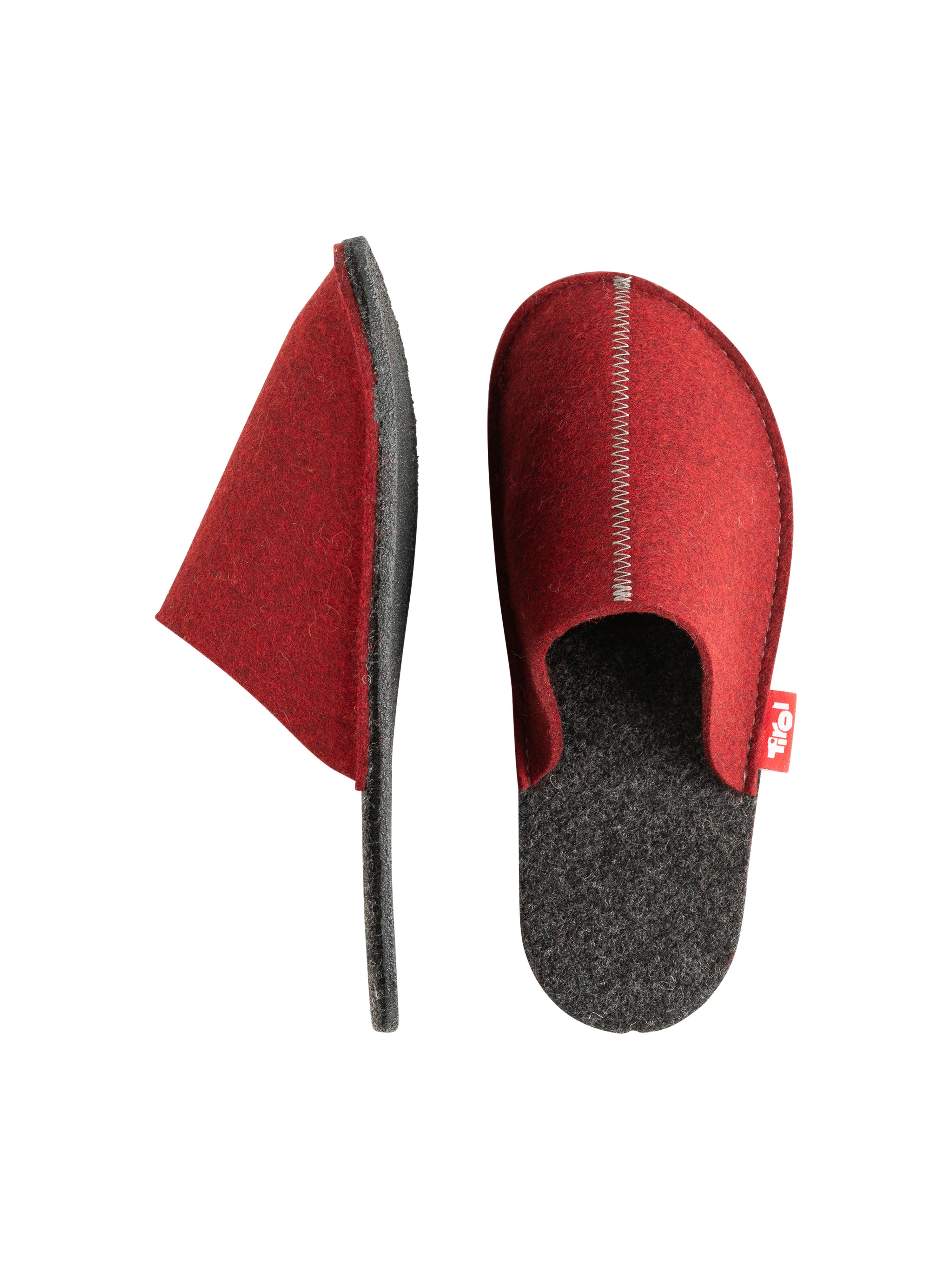 Filzpatschen "Rosi" mit rutschfester Sohle