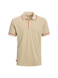 Polo Shirt "Peter-Paul" in der Farbe Beige mit verdeckter Knopfleiste und Druckknöpfen