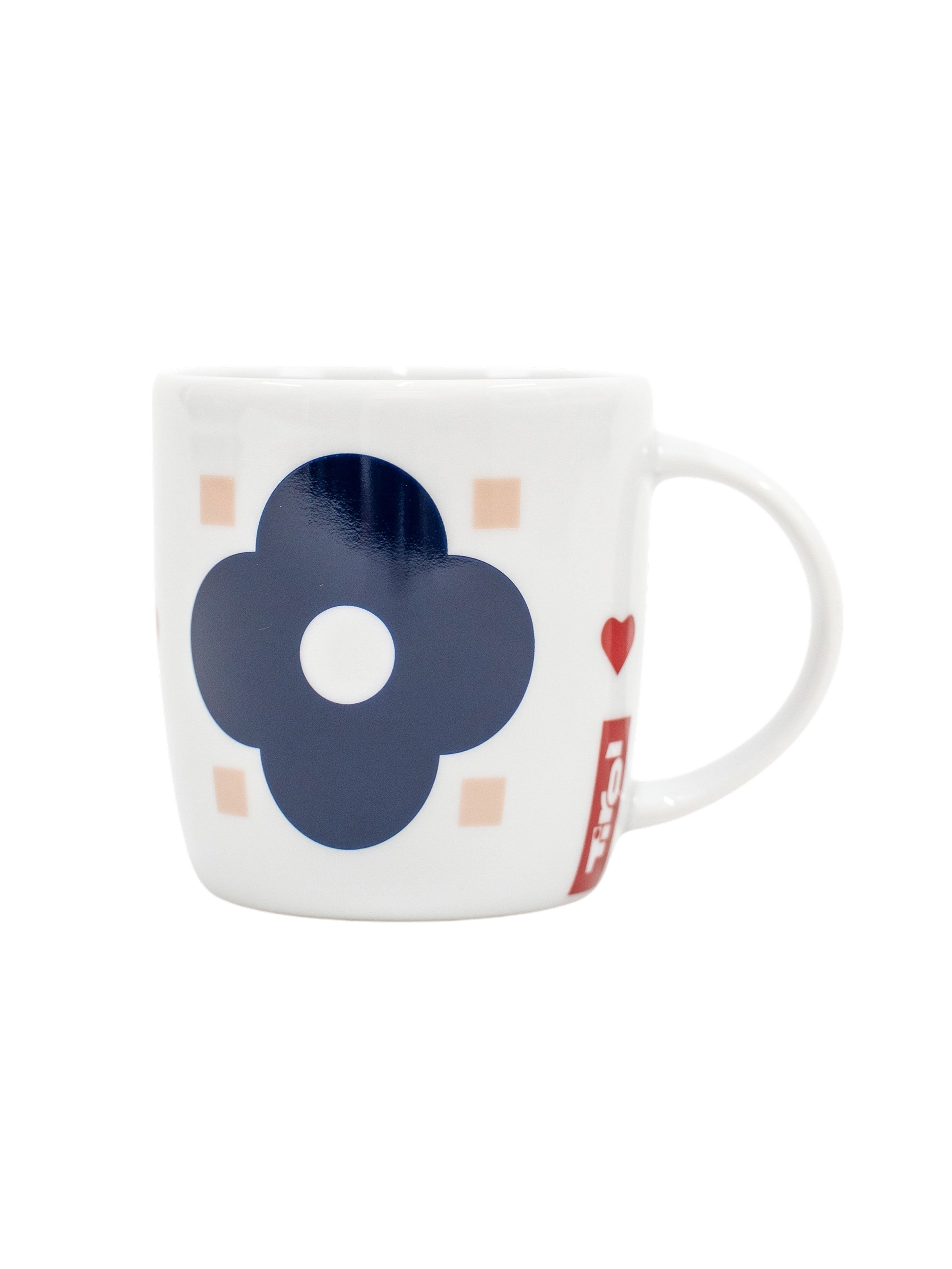 Kaffeetasse aus Porzellan mit Symbole "Blume"