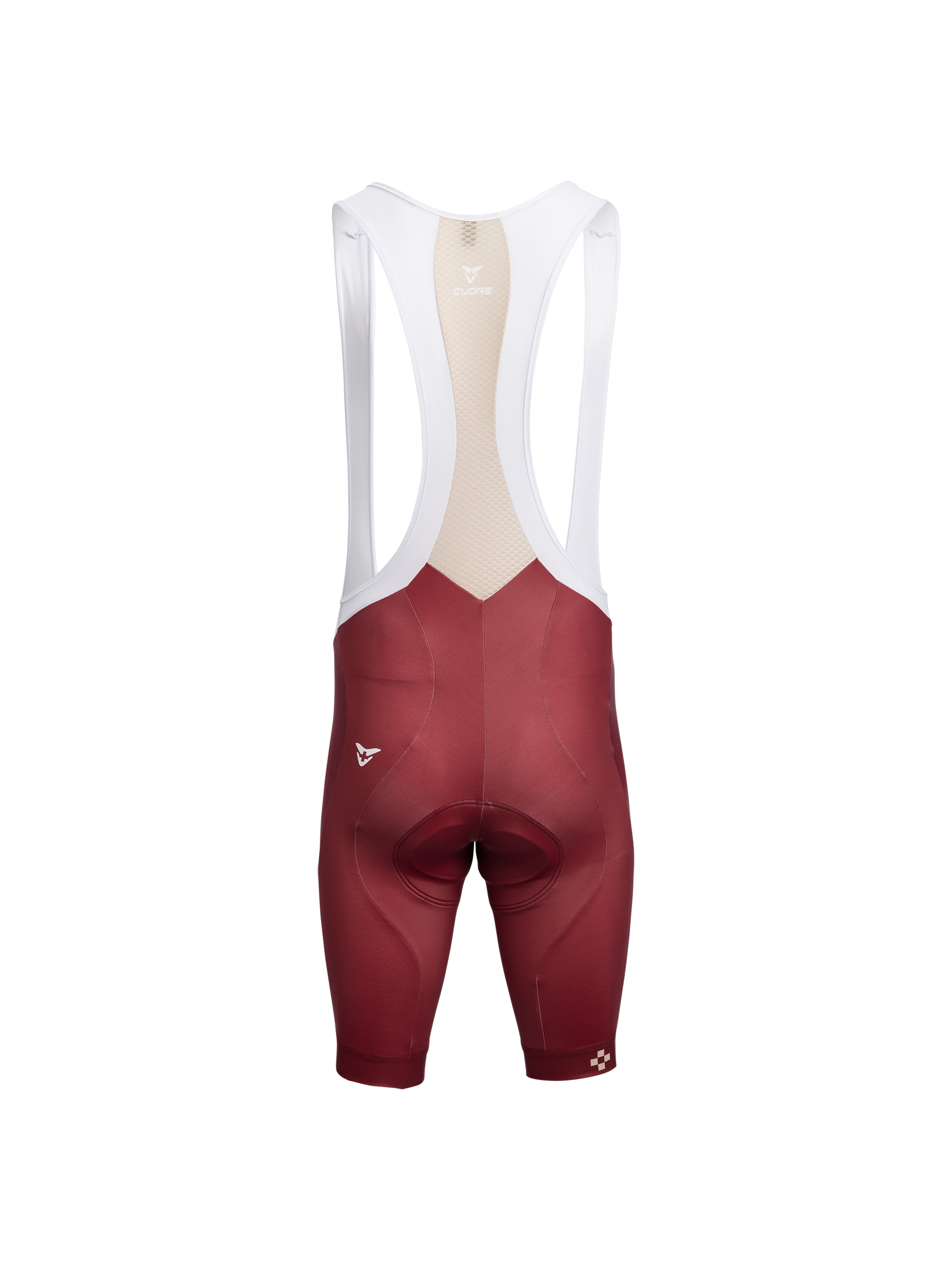 Radhose " Kaunertal" in Rot mit atmungsaktives Rückenteil aus Mesh