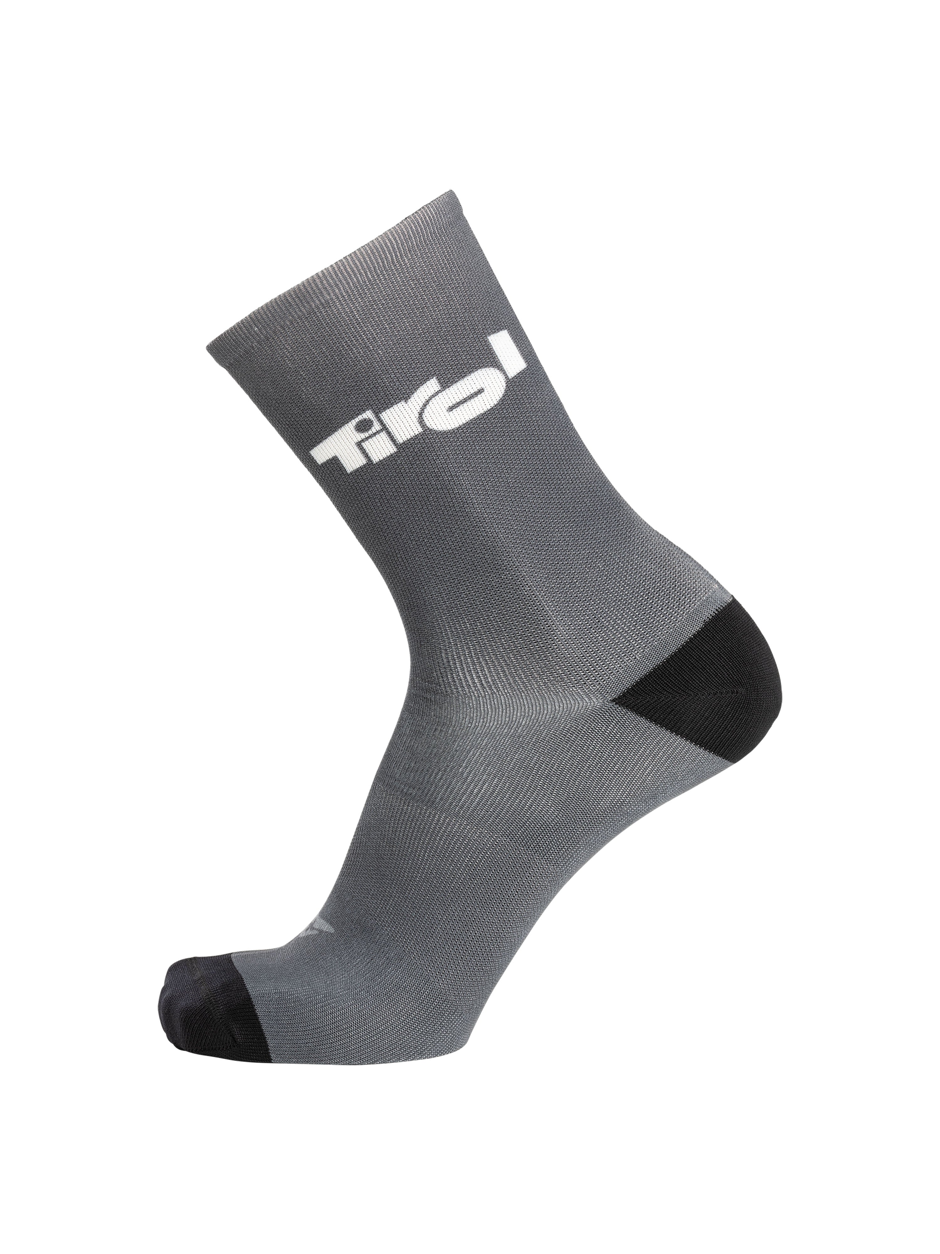 Radsocken "Kühtai" mit Tirol -Logo in der Farbe Schwarz und verstärkten Zehen - und Fersenbereich