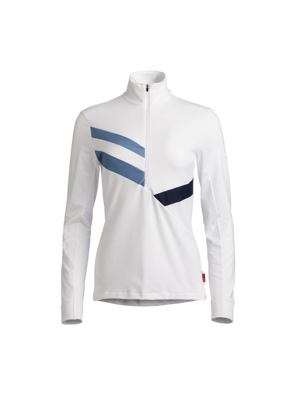 Sport-Longsleeve "Laura" in Weiß mit Stehkragen