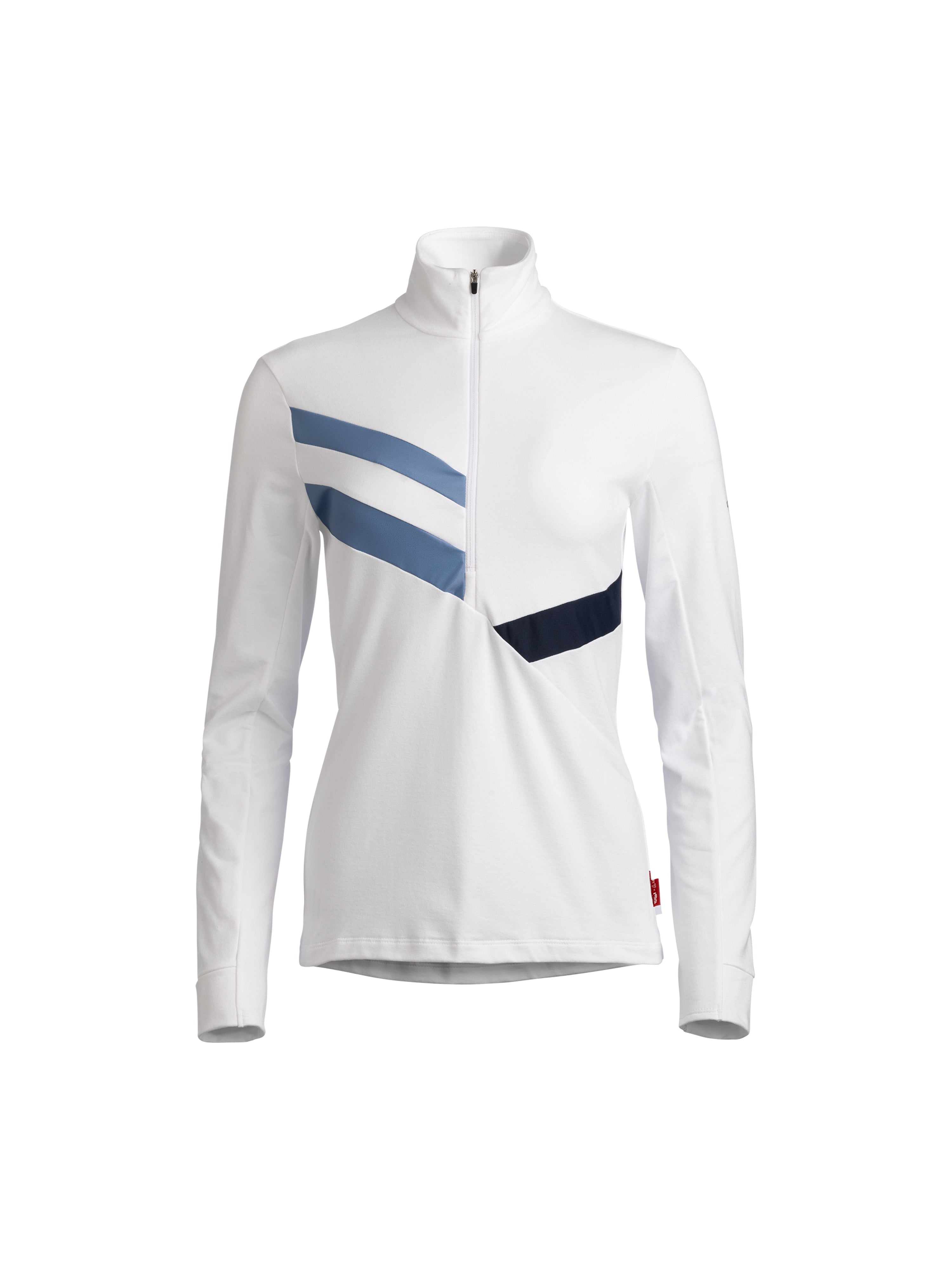Sport-Longsleeve "Laura" in Weiß mit Stehkragen