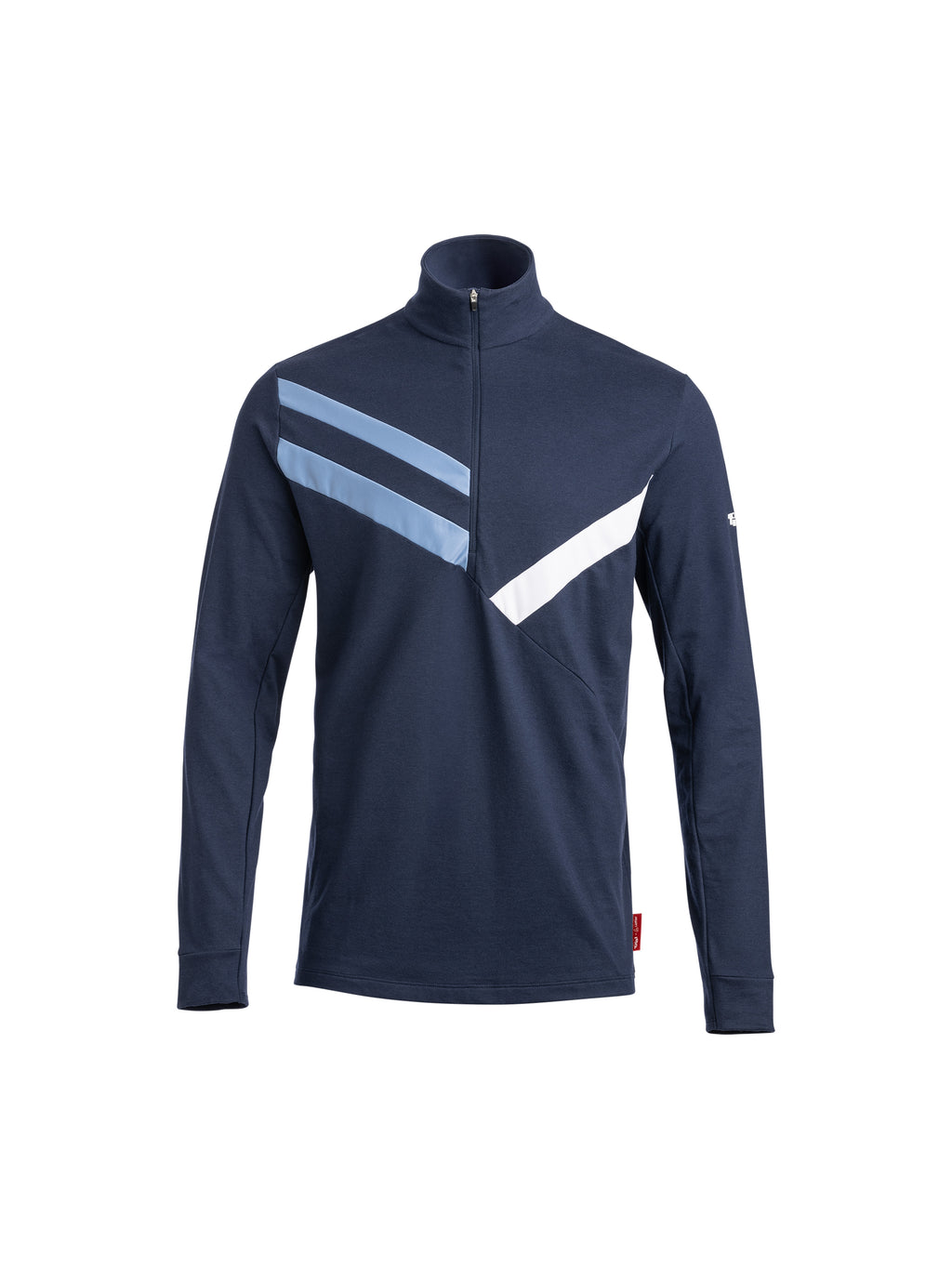Sport-Longsleeve "Lukas" in Dunkelblau mit Stehkragen