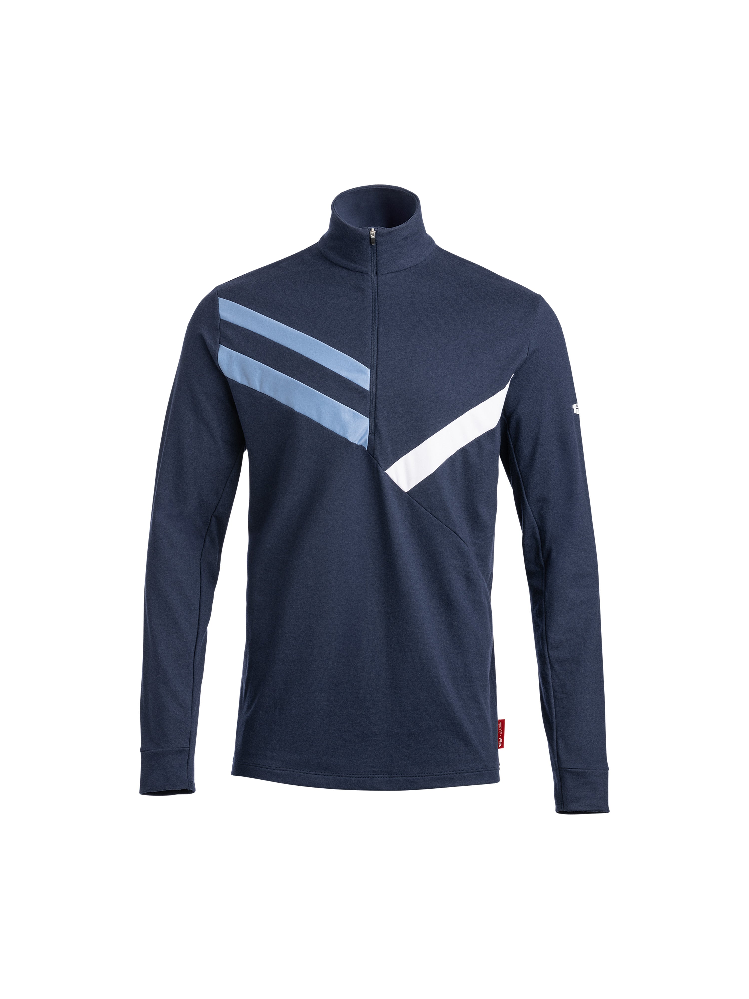 Sport-Longsleeve "Lukas" in Dunkelblau mit Stehkragen