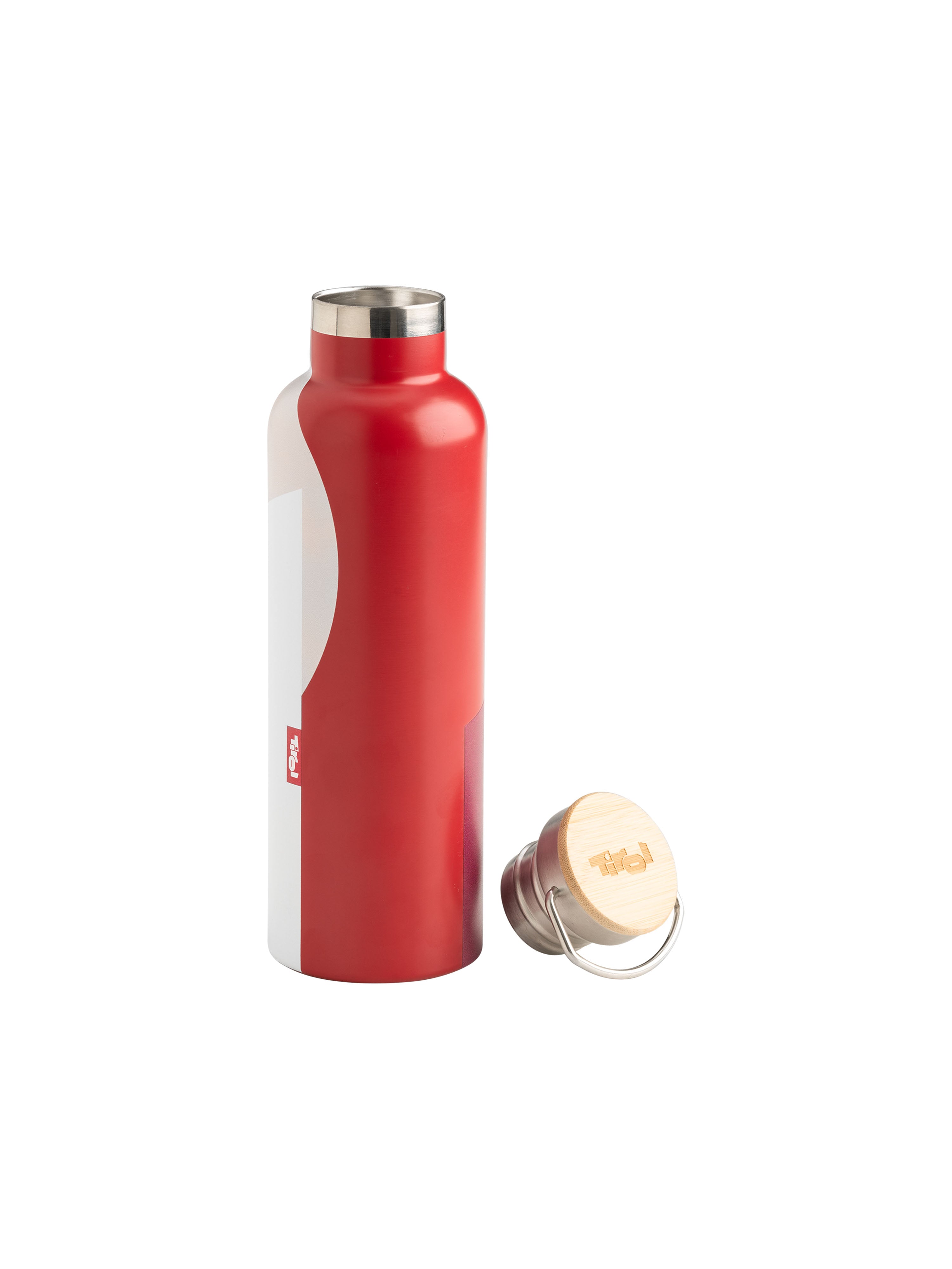 Stahltrinkflasche " Gwendolin" in der Farbe Rot mit Tirol Logo