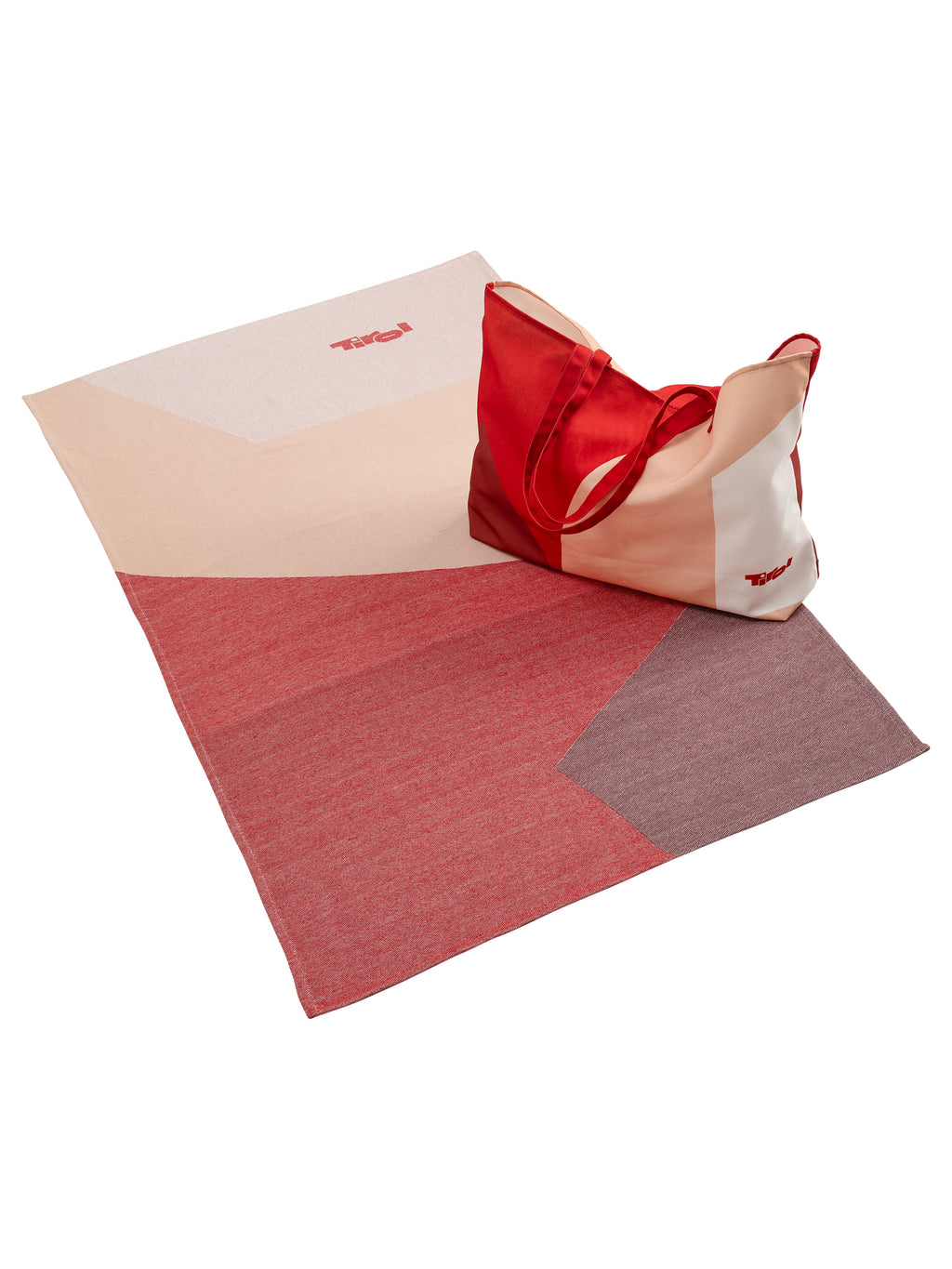 Strandtasche "Elenora" und Strandtuch "Elenora" in Rot