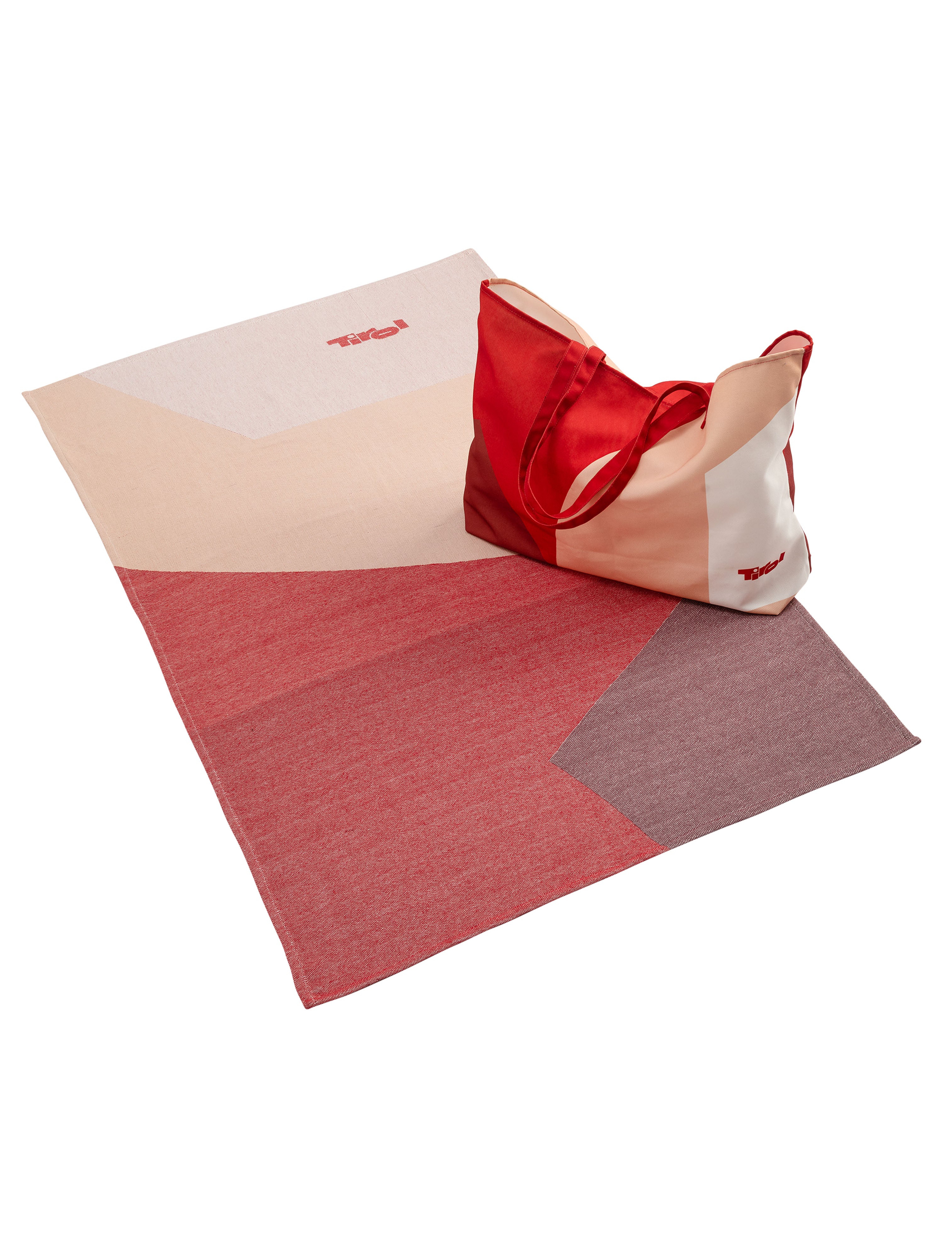 Strandtasche "Elenora" und Strandtuch "Elenora" in Rot