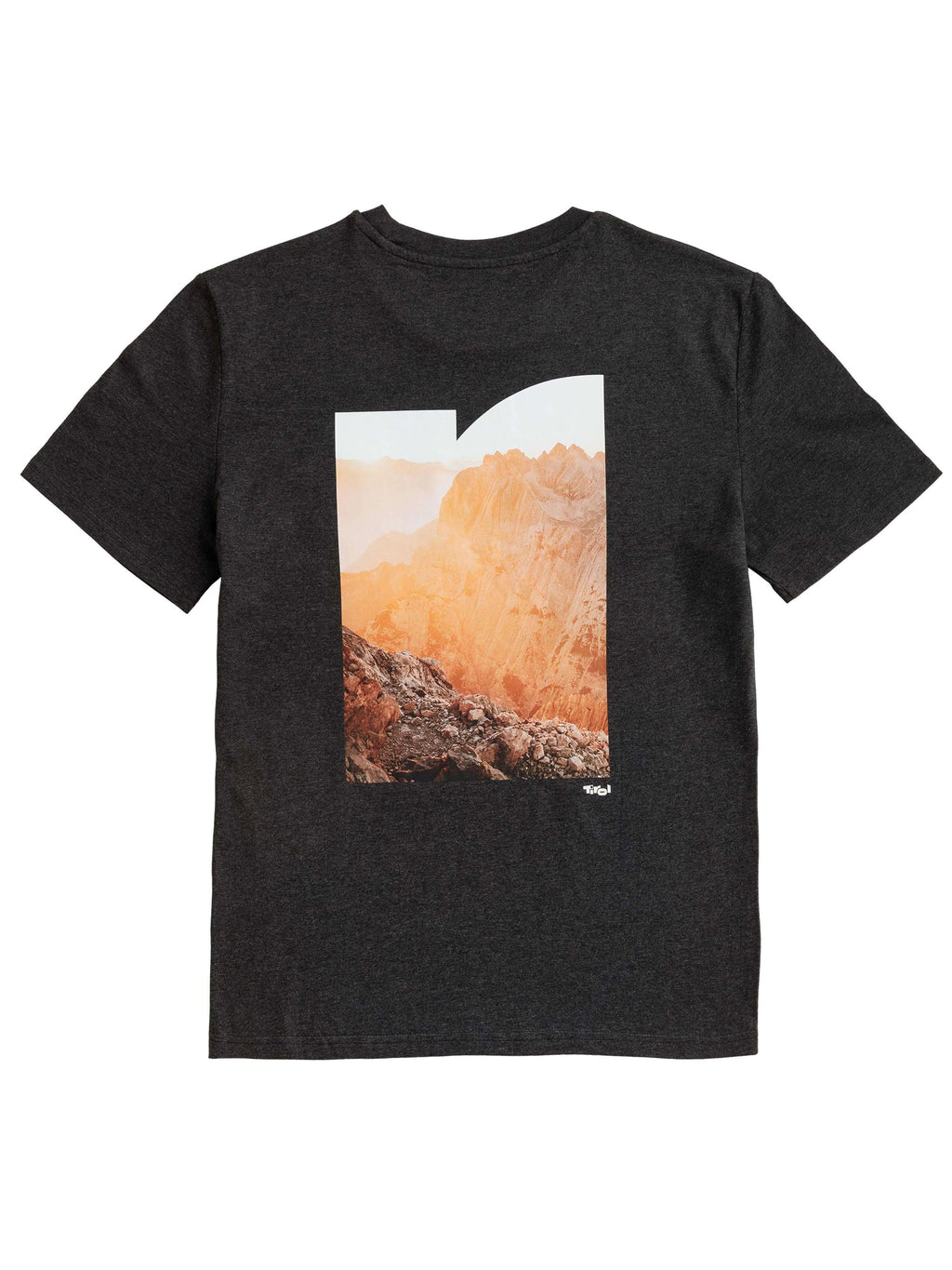 Unisex T-Shirt "Spitzkofl" in Anthrazit mit Berg Print auf der Rückseite