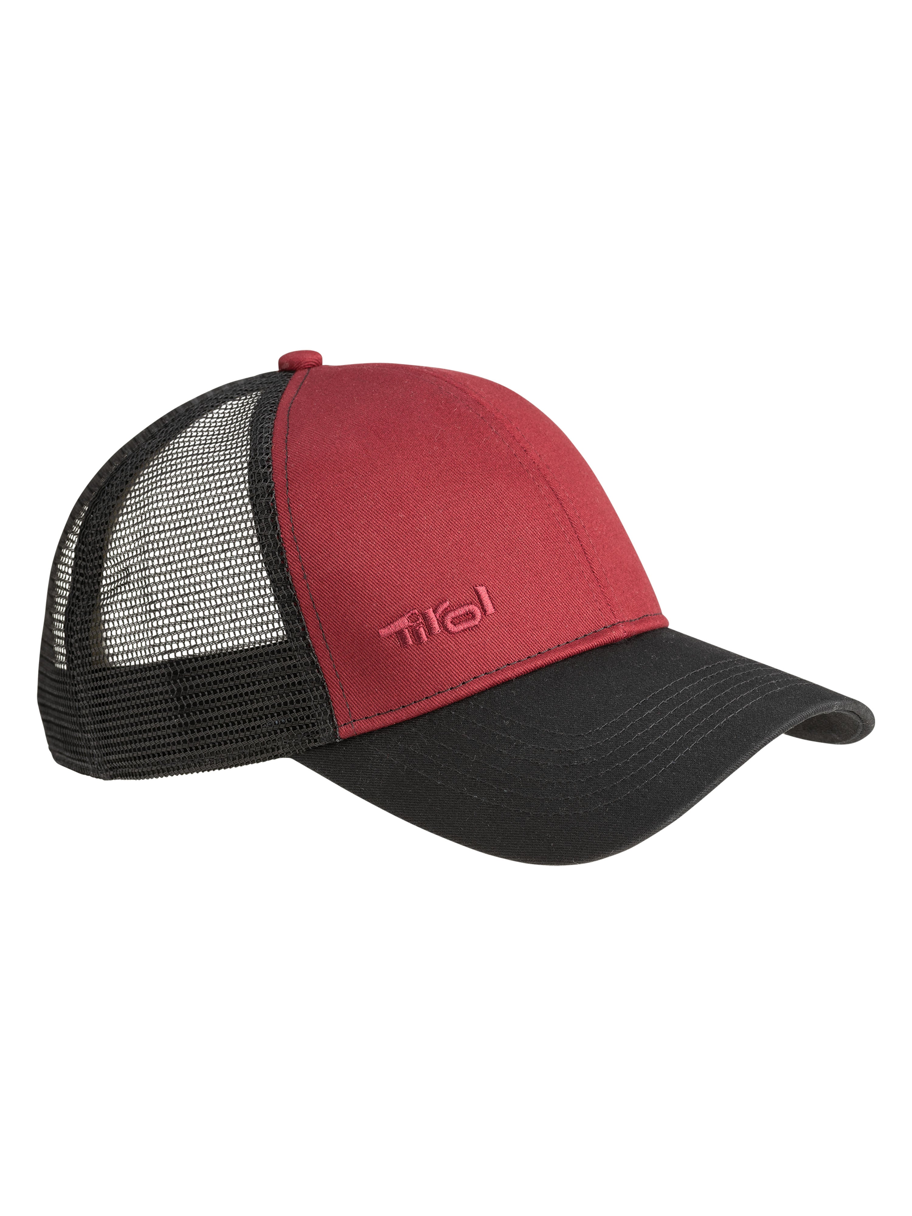 Trucker- Cap "Manny" in Rot mit tonalem Stick auf der Vorderseite