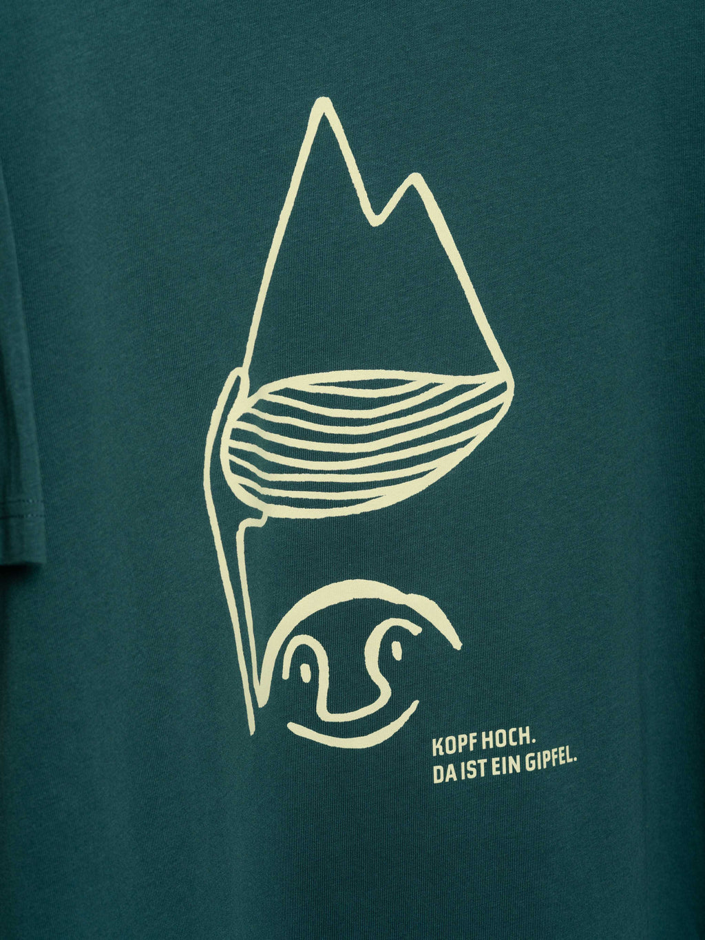 Line Art-Print "Kopf hoch. Da ist ein Gipfel." vom Unisex T-Shirt "Kopf hoch"