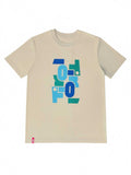 Unisex T-Shirt "Logo vertikal" in Beige