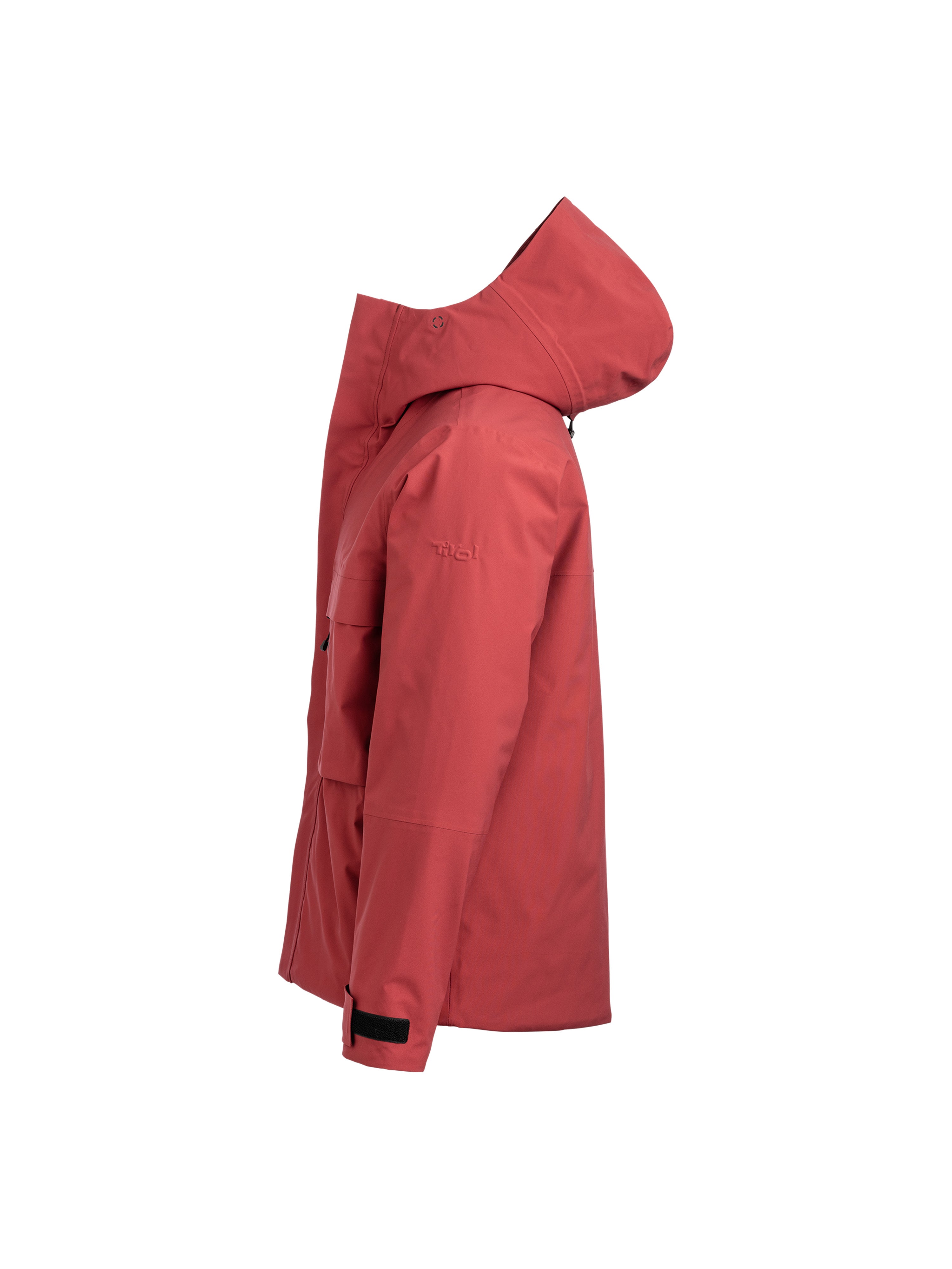 Unisex Winterjacke "Toni" in Rot mit dezent geprägtem Tirol Logo am Ärmel