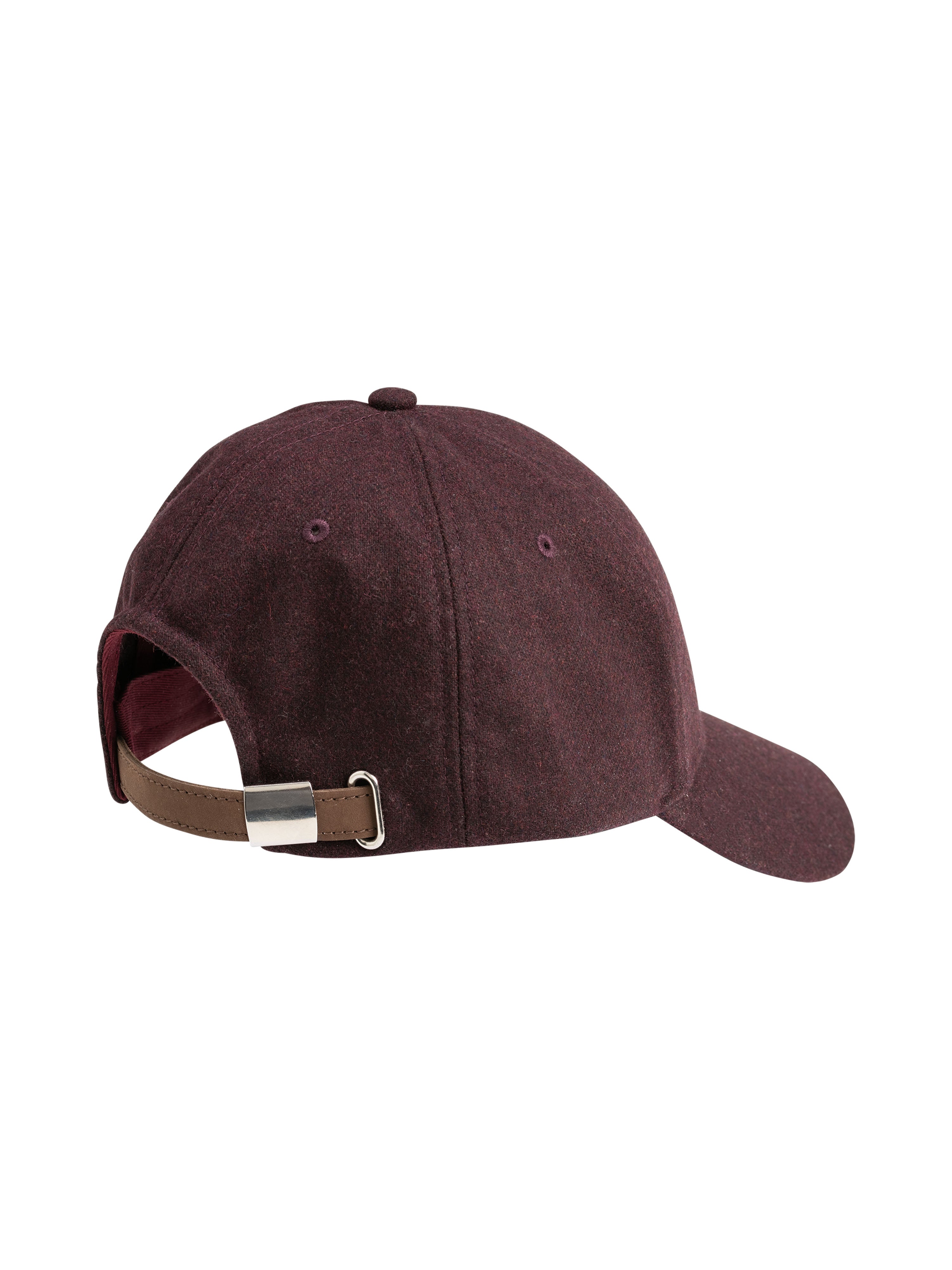 Unisex Wool Cap "Dani" in der Farbe Bordeaux - Verschluss hinten 